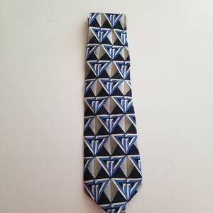 Grateful Dead Geometric Pattern Men's Tie in Blue and Black